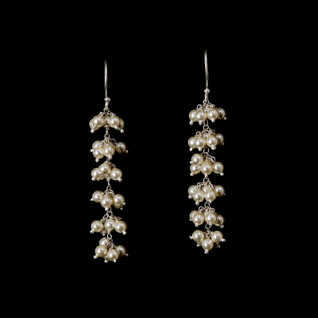 Long Pearl Bunch Earrings