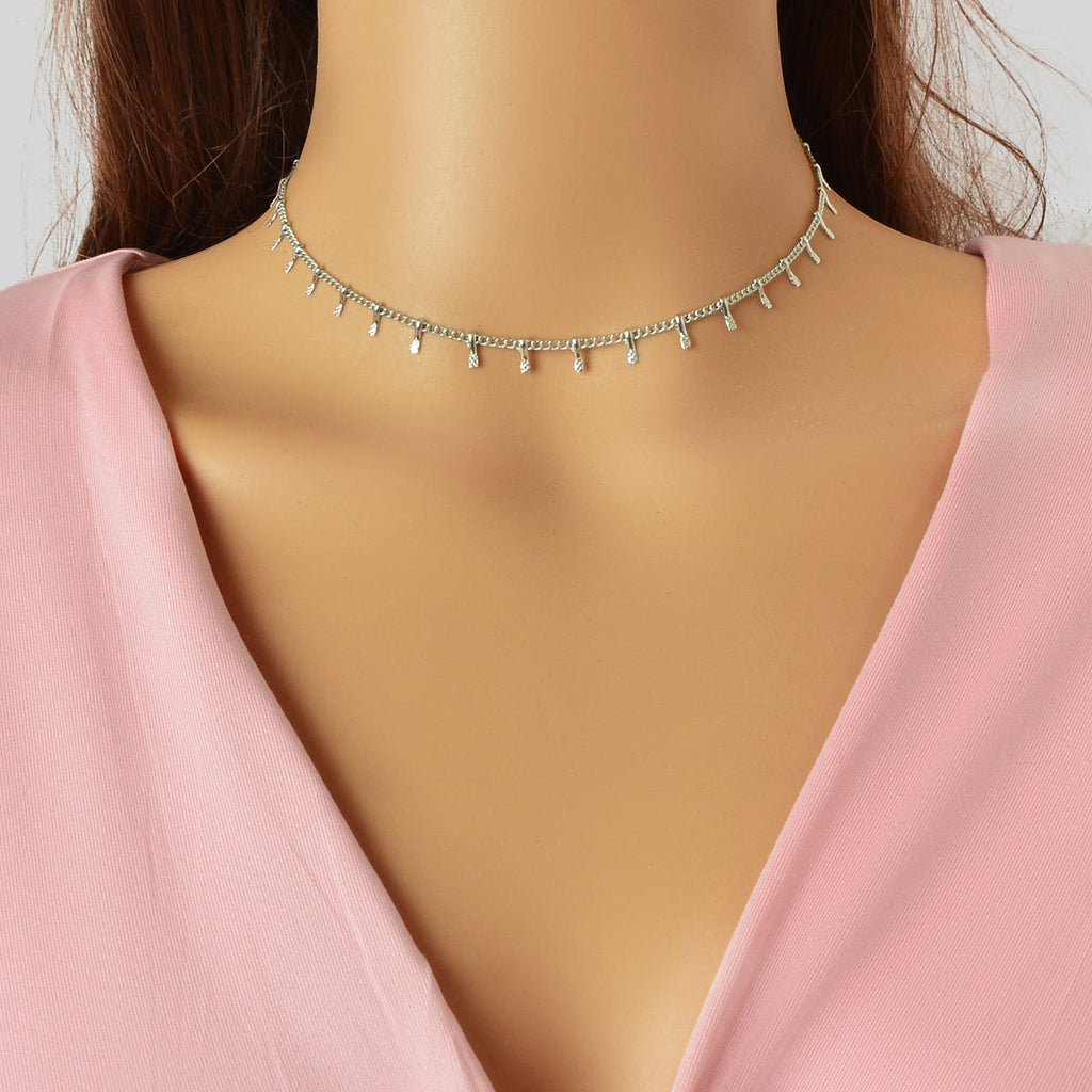 Classic Dainty Thin Charm Choker Gold Short Chain Necklaces Minimalist Jewellery-4