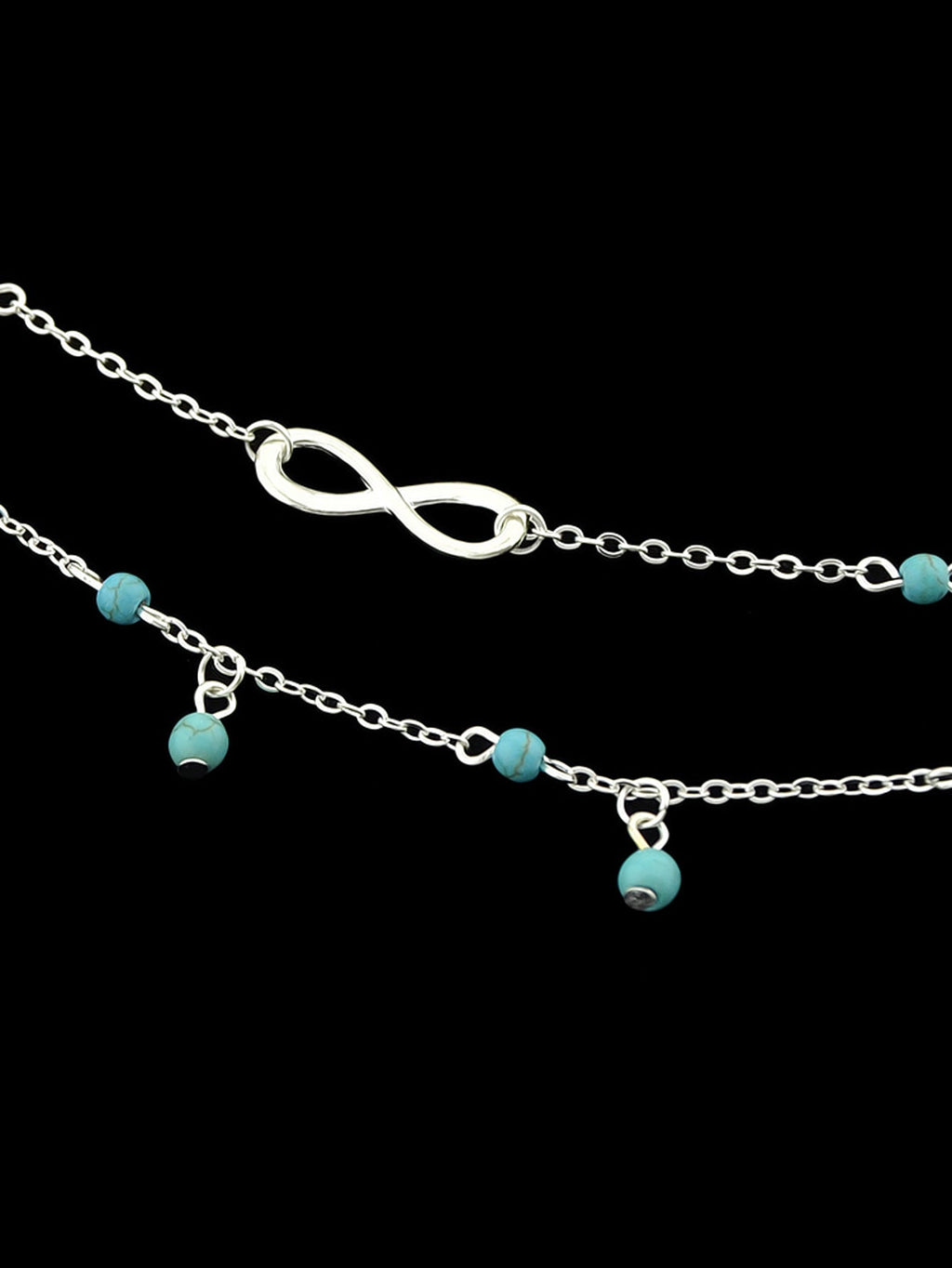 1 pc Double layer Chain Turquoise Infinity Anklet Barefoot Foot Beach Jewellery