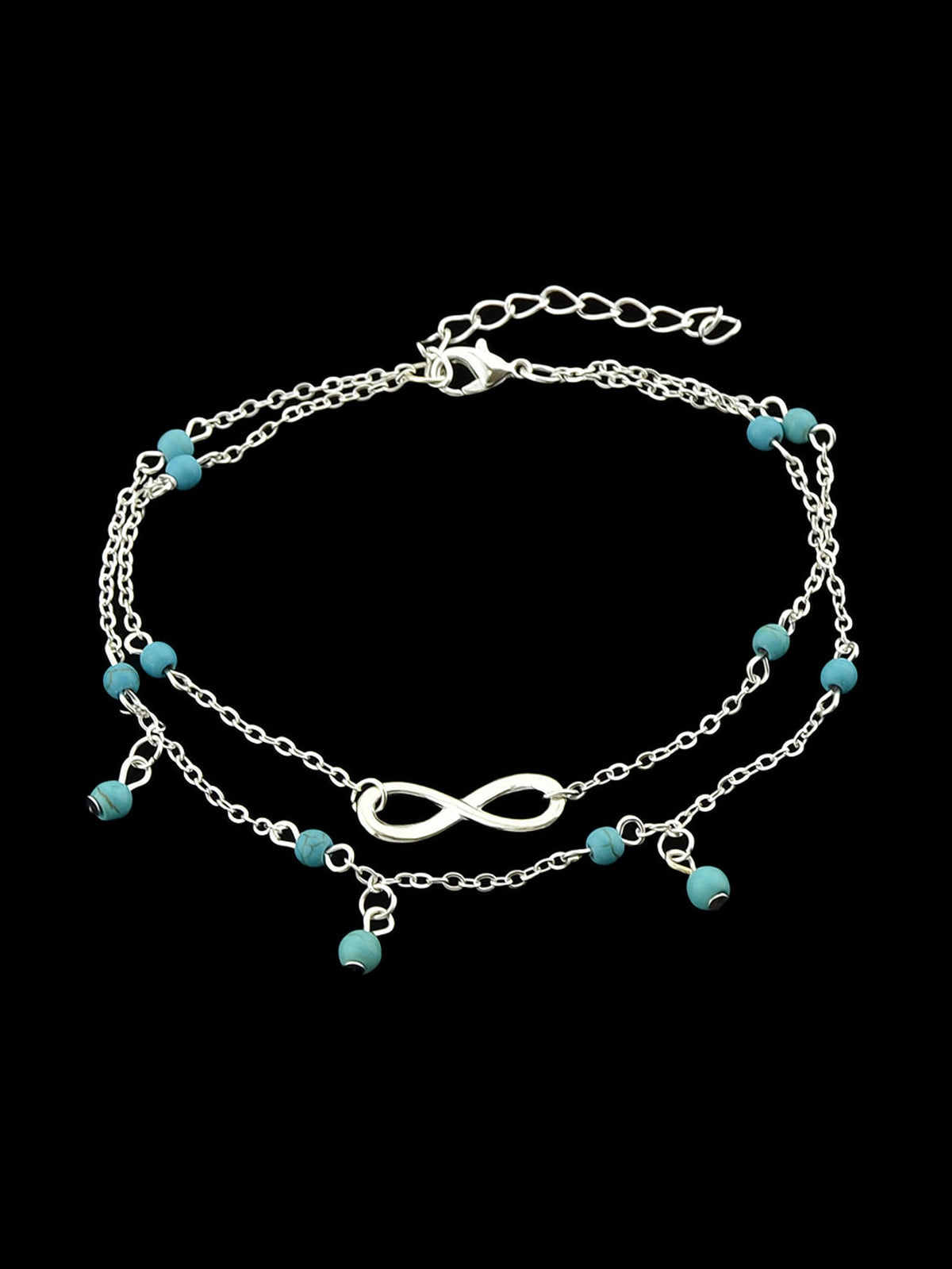 1 pc Double layer Chain Turquoise Infinity Anklet Barefoot Foot Beach Jewellery