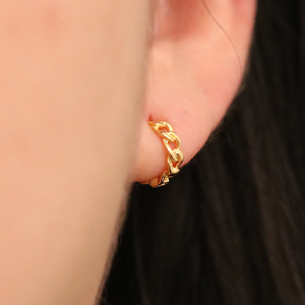 8mm Rope Huggie Earrings-1