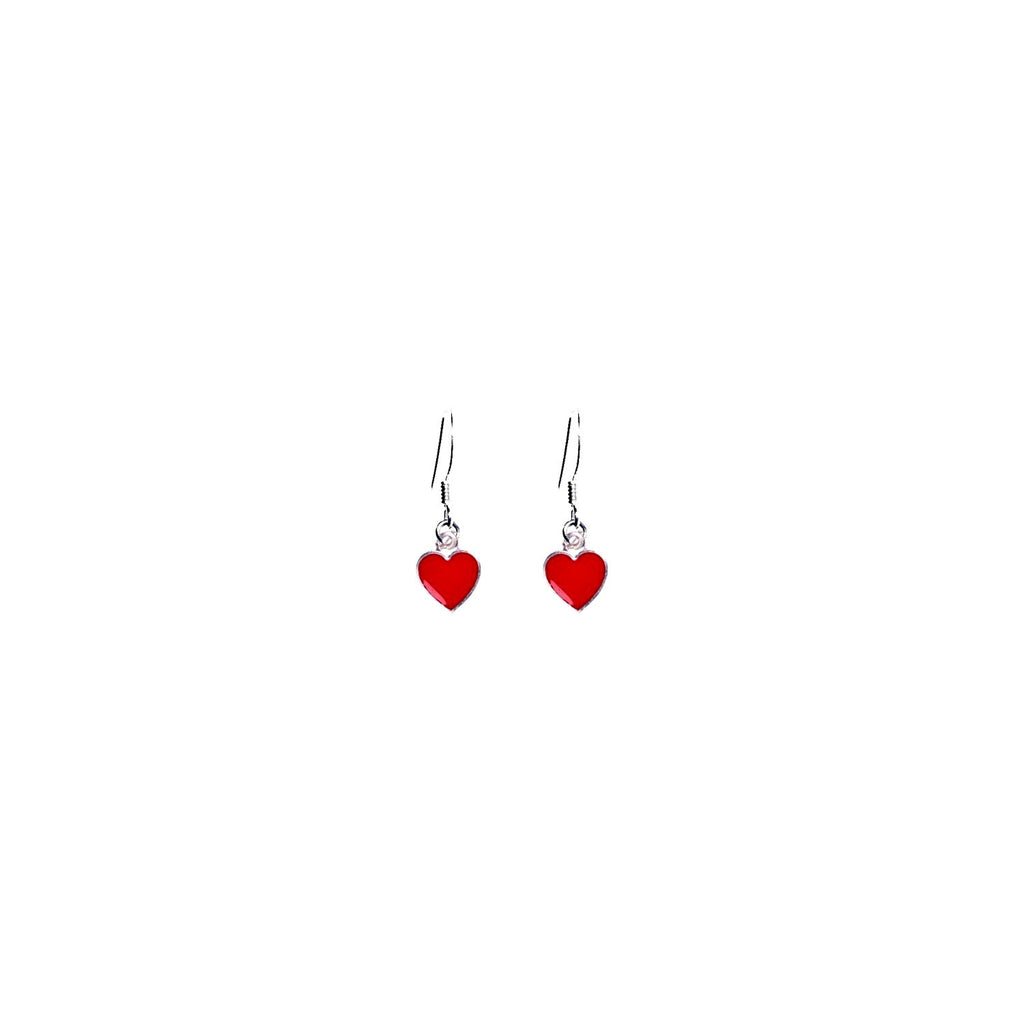 Classic Red Hearts Earrings, Playing Cards inspired Queen of Hearts