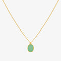 Gemstone oval pendant necklace